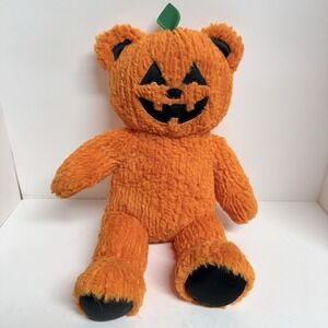 Build A Bear Halloween Jack-O-Lantern Head Orange Pumpkin Plush Sound Works